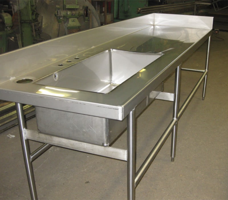 Atlas Industries - Food Processing Industry - metal components and parts for restaurants and food preparation facilities such as stainless steel sinks