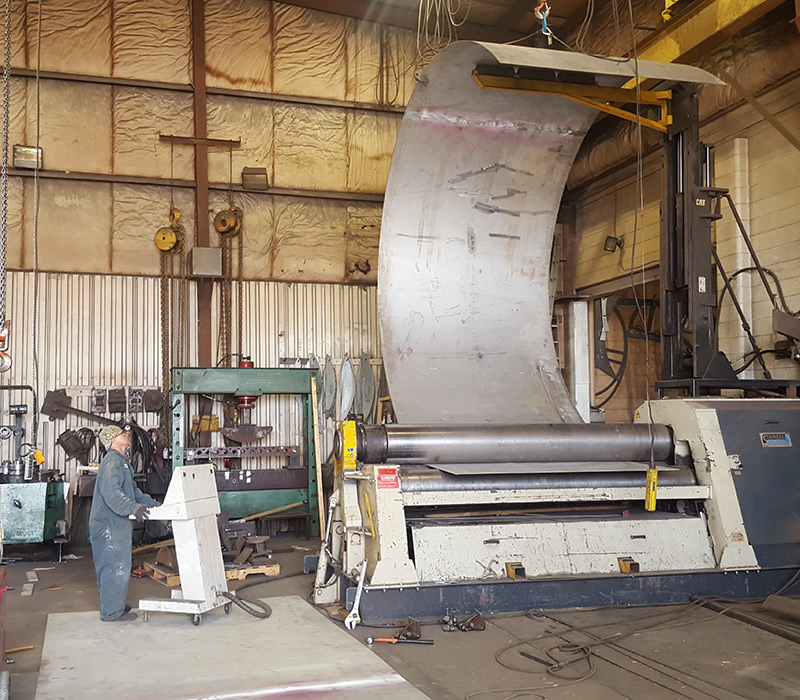 Atlas Industries Services - metal and steel plate rolling for custom curves and rounded structures